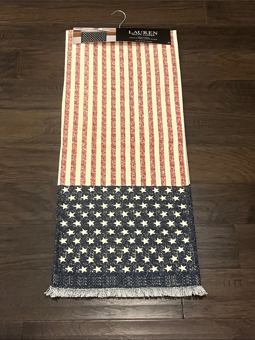 Ralph Lauren American Flag 4th of July Table Runner new 14”x72” cotton